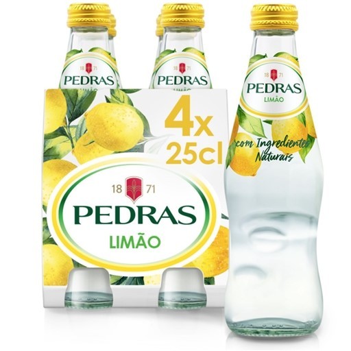 Água Gaseificada Pedras Salgadas Sabor Limão 4x250ml - Delícias Água Gaseificada Pedras Salgadas Sabor Limão 4x250ml