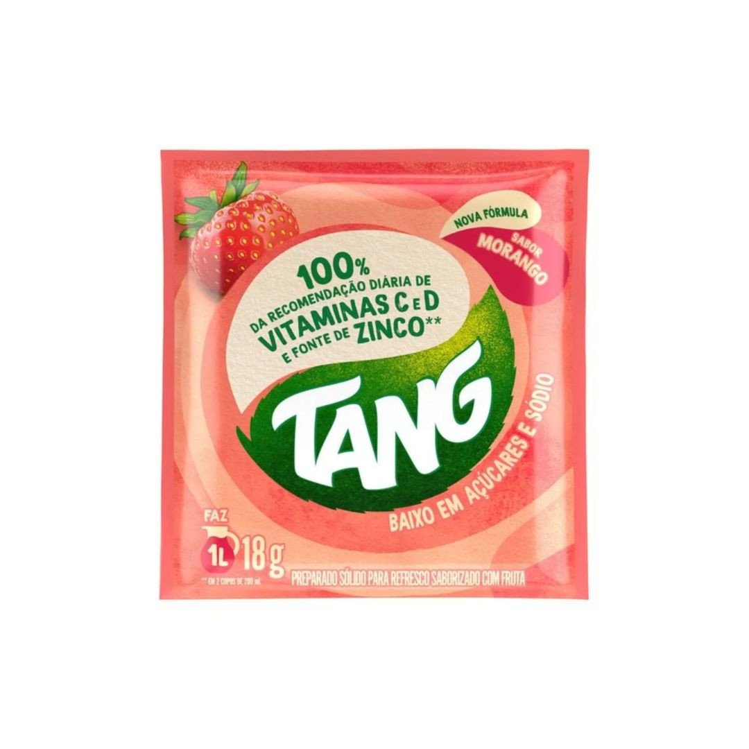 Tang em Pó Sabor Morango Sachê 18g - Delícias Tang em Pó Sabor Morango Sachê 18g