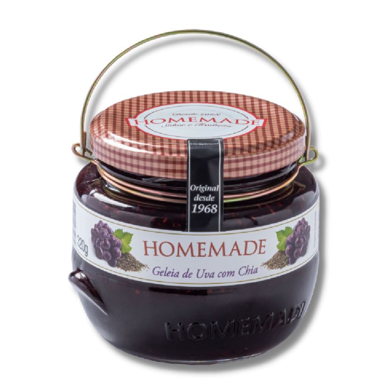 PRE-JAM6235 - Delícias GELEIA HOMEMADE PREMIUM UVA C/CHIA VD 320G