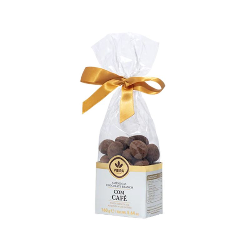 Amêndoas com Chocolate Branco e Café Vieira Premium 160g - Delícias Amêndoas com Chocolate Branco e Café Vieira Premium 160g