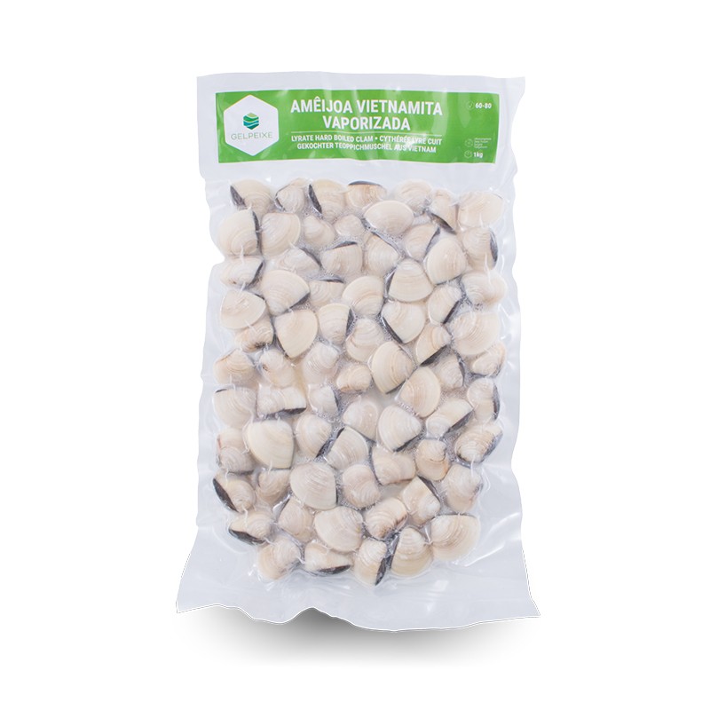 Amêijoa Branca Vaporizada Congelada (60/80) Gelpeixe 1kg - Delícias Amêijoa Branca Vaporizada Congelada (60/80) Gelpeixe 1kg