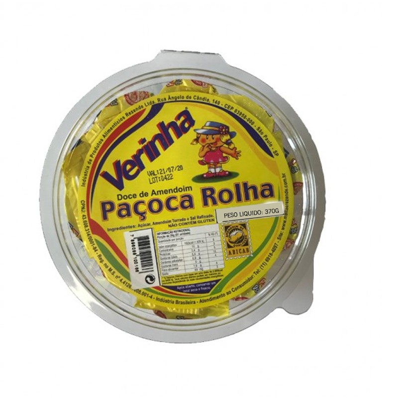 Paçoca Tradicional em Rolha Verinha 370g - Delícias Paçoca Tradicional em Rolha Verinha 370g