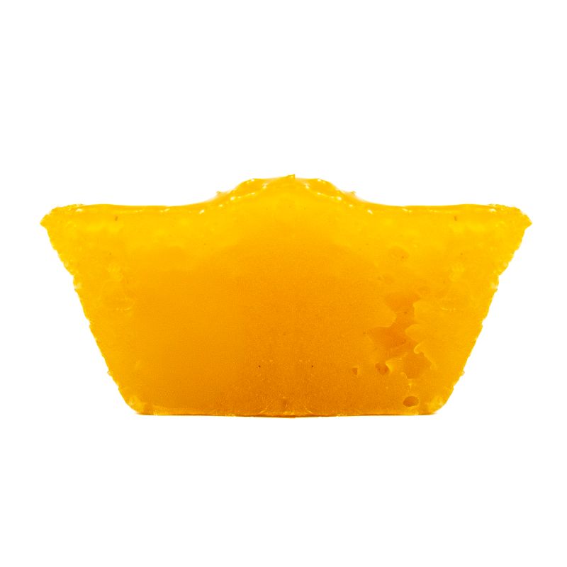 Queijada de Laranja - Delícias Wedge of cheddar cheese on a white background