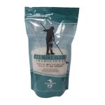 Teal resealable pouch of Sal Marinho Tradicional sea salt, featuring a silhouette of a worker with a pole and brand Saldomar at the bottom.