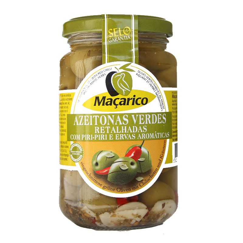 Azeitona Verde Retalhada C/ Piri-Piri e Ervas Maçarico 210g Azeitona Verde Retalhada C/ Piri-Piri e Ervas Maçarico 210g