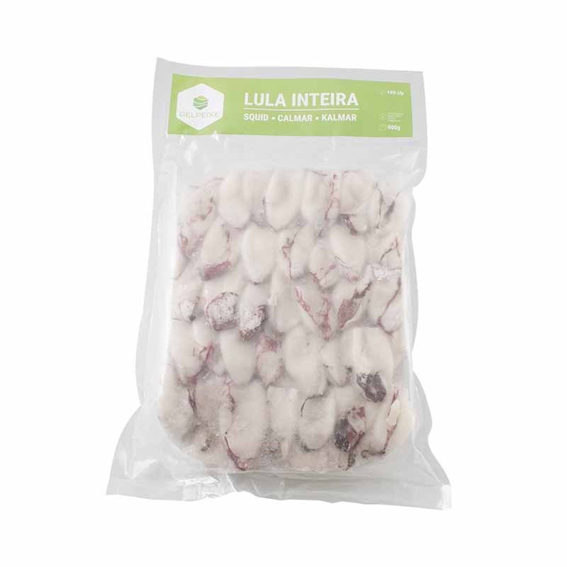 Lula Inteira C/ Tinta Congelada (9/11) Gelpeixe 1kg - Delícias Lula Inteira C/ Tinta Congelada (9/11) Gelpeixe 1kg