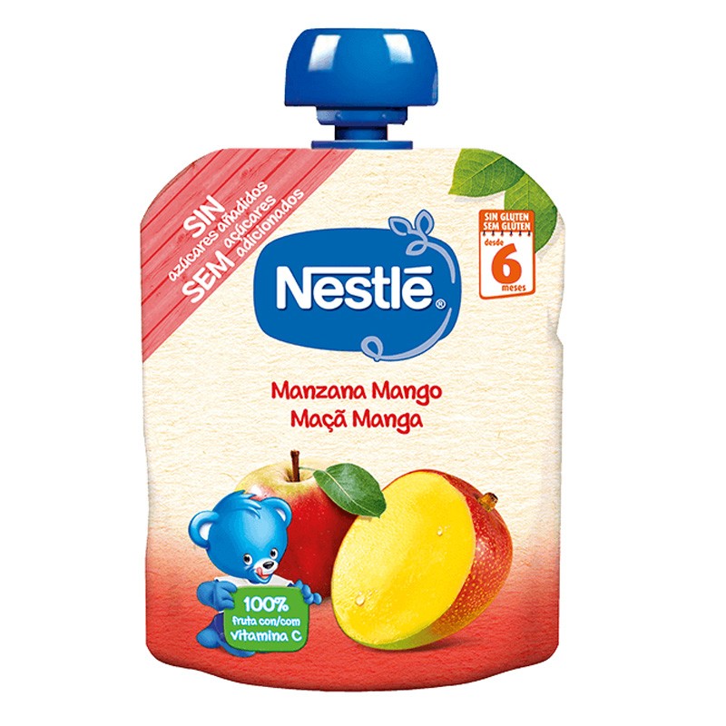Papinha Infantil Purê de Maçã e Manga Nestlé 90g - Delícias Papinha Infantil Purê de Maçã e Manga Nestlé 90g