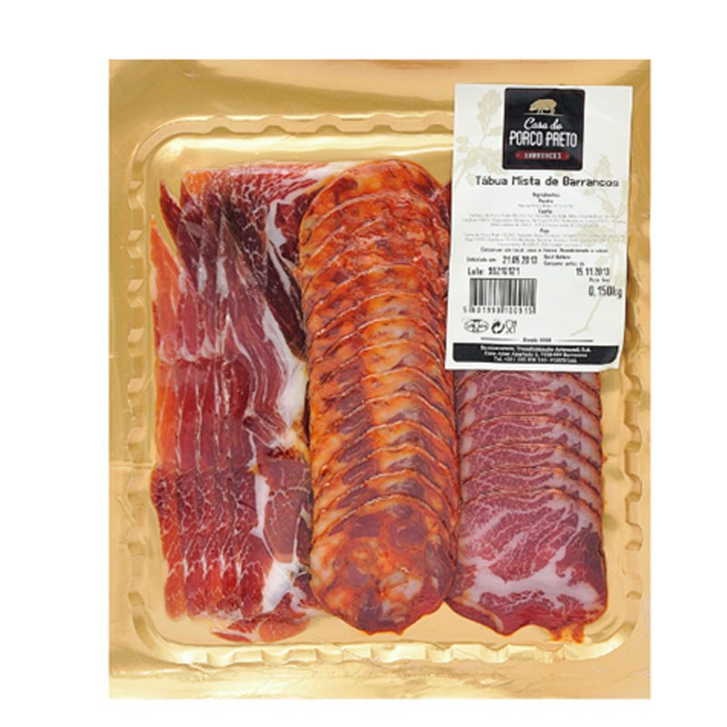 Tábua Mista de Enchidos Barrancos Casa do Porco Preto 150g - Delícias Tábua Mista de Enchidos Barrancos Casa do Porco Preto 150g