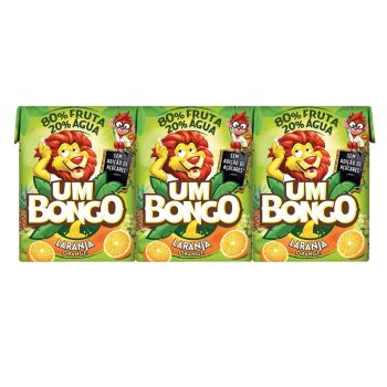 Sumo de Laranja Um Bongo C/ Palhinha 3x200ml