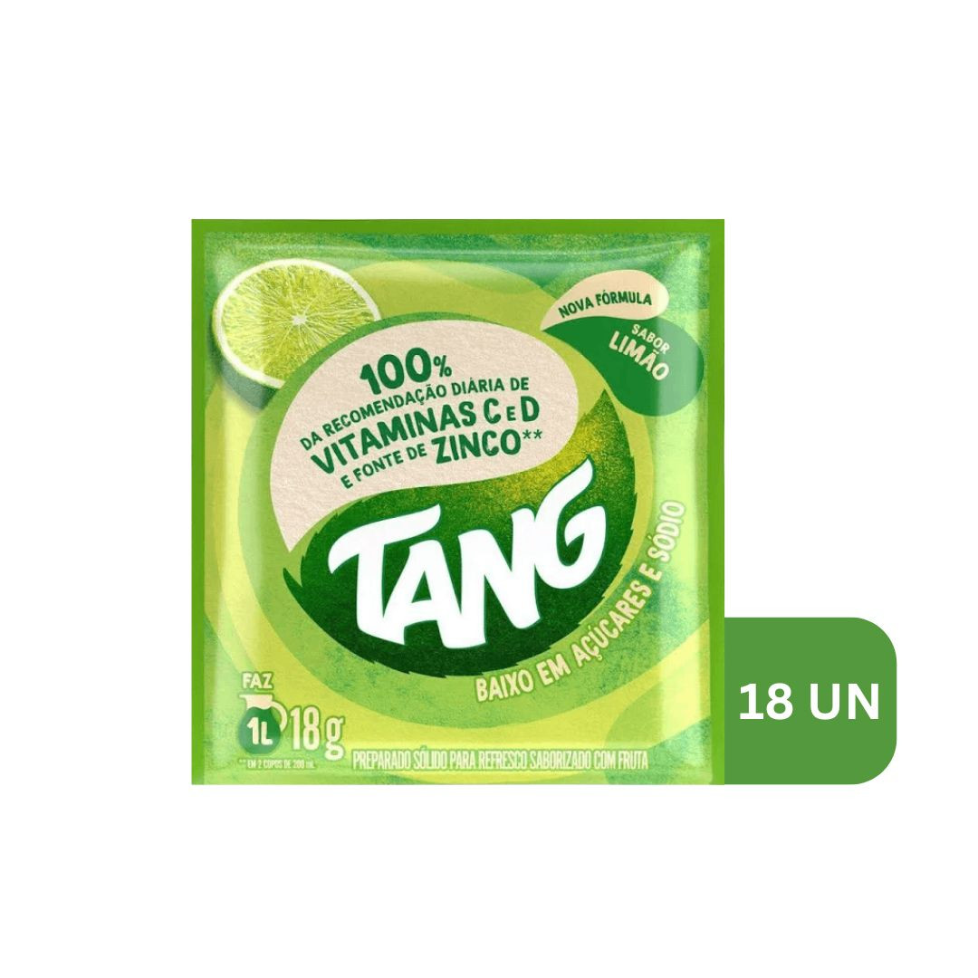 Tang em Pó Limão Saqueta 18x18g - Delícias Tang em Pó Limão Saqueta 18x18g