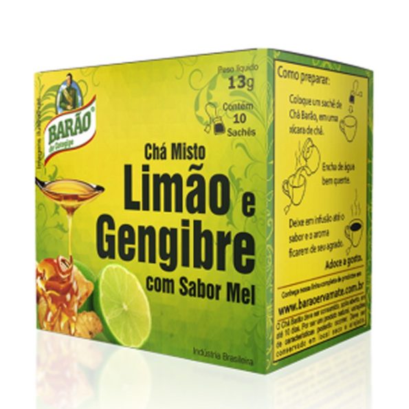 Chá de Limão, Gengibre e Mel Barão de Cotegipe 10x13g