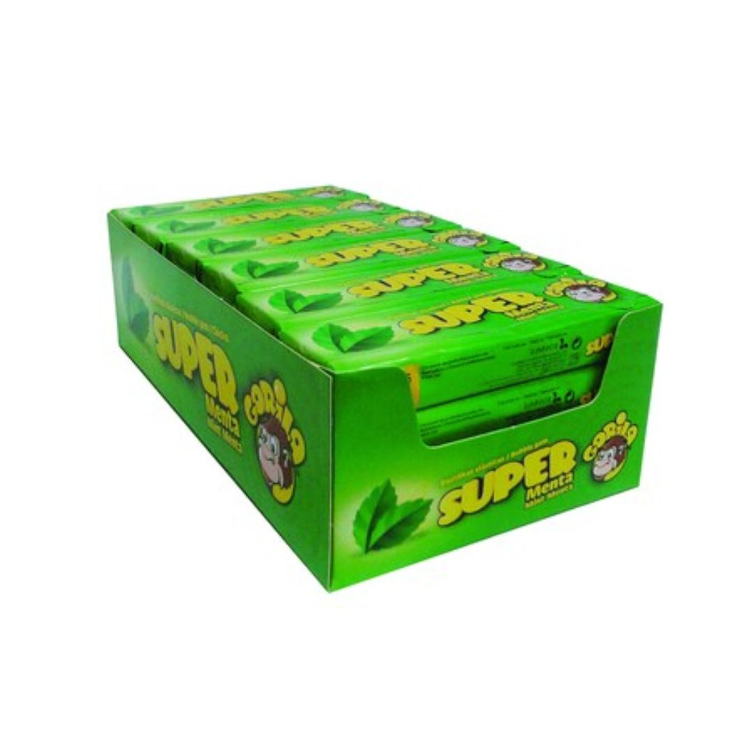 Gorila Super Spearmint Gum Displaybox - Delícias Gorila Super Spearmint Gum Displaybox