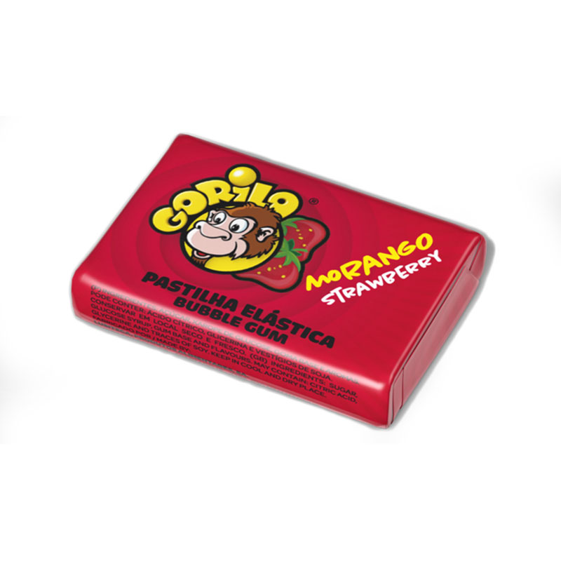 Gorila Single Unit Strawberry Bubble Gum 10g - Delícias Gorila Single Unit Strawberry Bubble Gum 10g