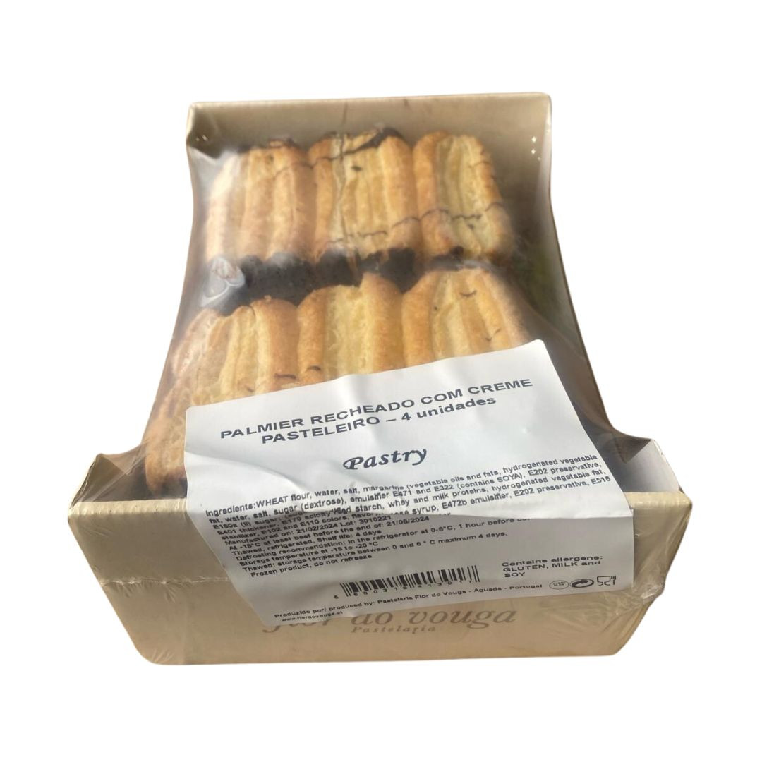 Flor do Vouga Frozen Sweet Ready Pastry Palmier Cream 4x100g - Delícias Flor do Vouga Frozen Sweet Ready Pastry Palmier Cream 4x100g