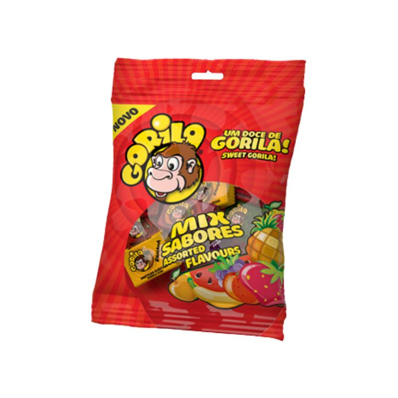Gorila Assorted Flavours Chewing Gum Sachet 60g - Delícias Gorila Assorted Flavours Chewing Gum Sachet 60g