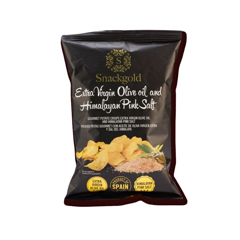 SnackGold Gourmet Pink Salt With Olive Oil Potato Crisps 125g - Delícias SnackGold Gourmet Pink Salt With Olive Oil Potato Crisps 125g