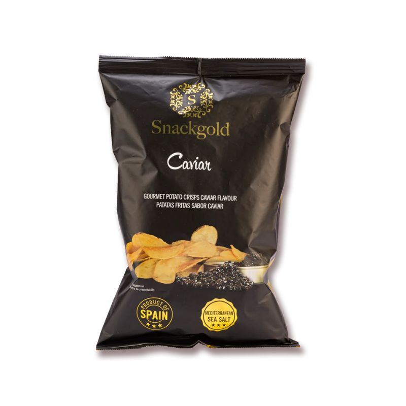 SnackGold Gourmet Caviar Potato Crisps 125g - Delícias SnackGold Gourmet Caviar Potato Crisps 125g