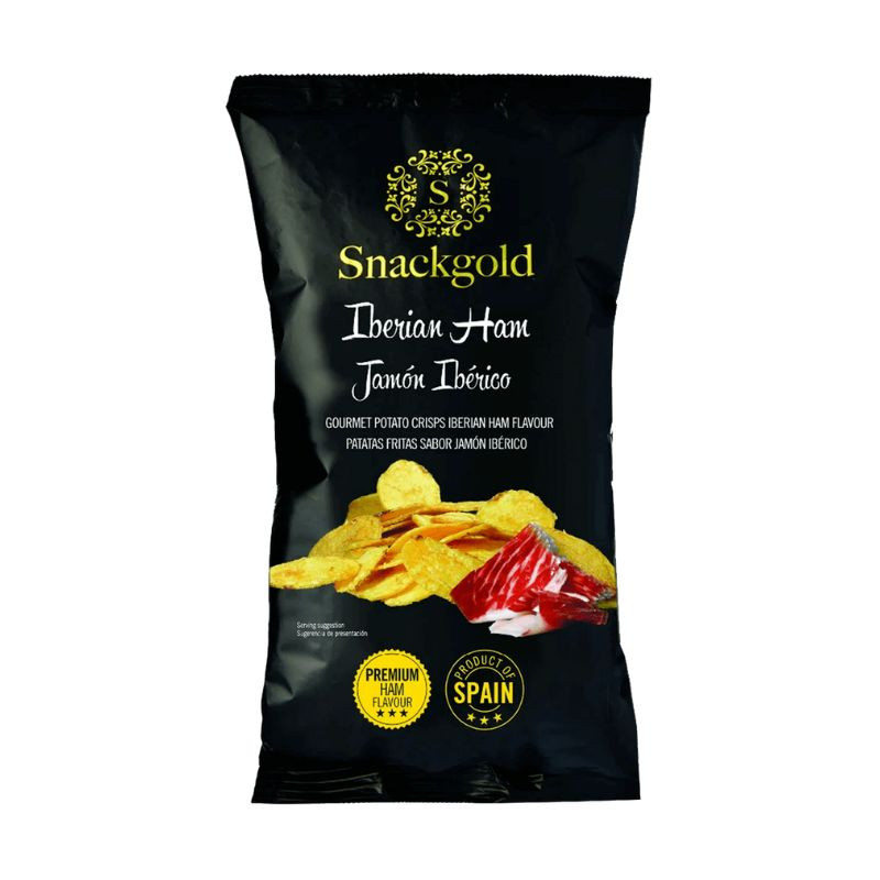 SnackGold Gourmet Iberian Ham Potato Crisps 40g - Delícias SnackGold Gourmet Iberian Ham Potato Crisps 40g