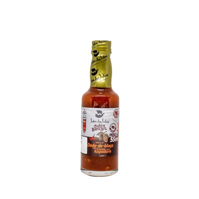 Sabor das Indias Dedo de Moça Pepper Sauce with Rapadura and Cocoa 55ml - Delícias Sabor das Indias Dedo de Moça Pepper Sauce with Rapadura and Cocoa 55ml