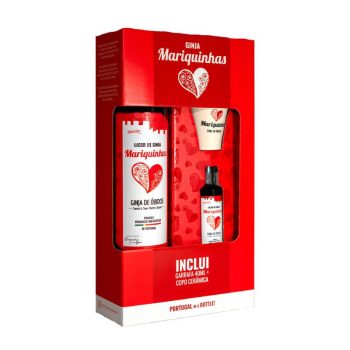 Cherry Liqueur Ginja Mariquinhas Kit 1 Cup 50cl + 40cl