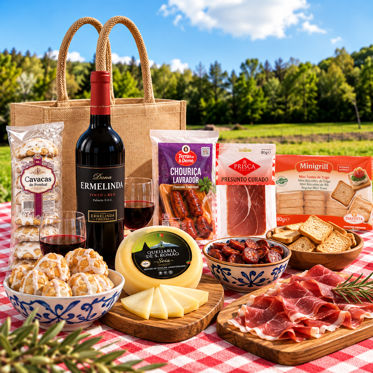 Wine, Cheese & Charcuterie Escape PicNic Bag blank