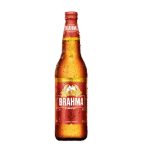 Bottle of Brahma beer with condensation on a white background