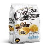 Chipicao Mini Croissant packaging showing two pastry bites with chocolate filling and cocoa cream text on the bag, white background.