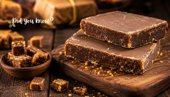 Dark chocolate fudge slabs on a rustic wooden board with a bowl of fudge cubes and the overlay text 'Did you know?'