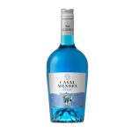 WWH-PTVV1785 - Delícias Blue Casal Mendes bottle with silver cap and light blue label, containing blue liqueur/spirits.